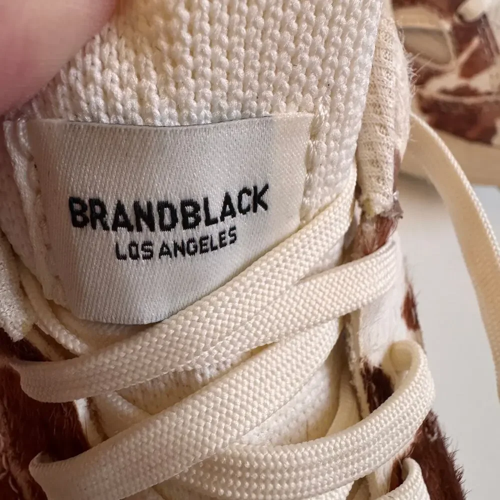 Brandblack Aura Faux Ponyhair Sneakers Brown Cow Size 9 2125 Leather Carbon38